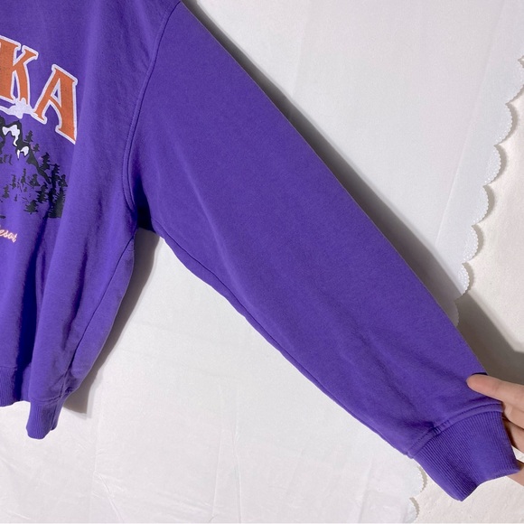 H&M Divided Purple Orange Oversized Crew Neck Alaska Sweatshirt XL - Picture 10 of 16